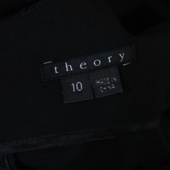 Theory Womens Back Zip Sleeveless Scoop Neck Sheath Dress Black Wool Size 10 - Picture 4 of 7